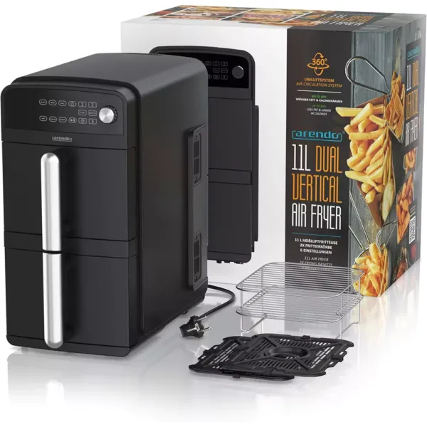 karsta gaisa friteris arendo 307502 xxl dual zone hot air fryer 11 l 2400 w6 67dfdba22a6a3