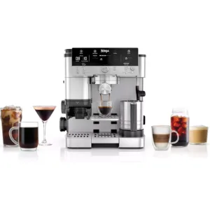 Ninja Luxe Premier ES601EU 3 in 1 Kafijas automāts ar dzirnaviņām un putotāju priekš Latte, Cappuccino, Cold Brew & Espresso