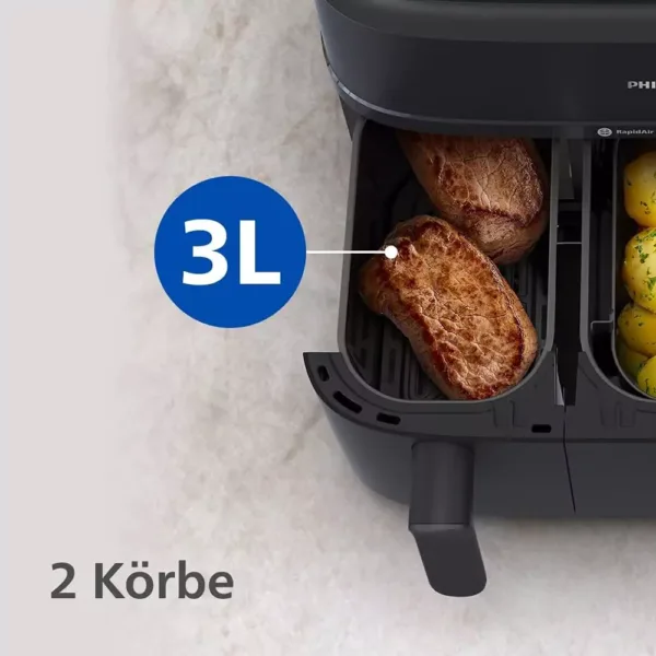 karsta gaisa friteris philips na550 00 rapidair plus steam airfryer 5000 series dual basket 9 l 6l3l 2750 w2 67f1a80f781f4