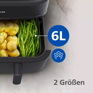 karsta gaisa friteris philips na550 00 rapidair plus steam airfryer 5000 series dual basket 9 l 6l3l 2750 w3 67f1a80f90a1c