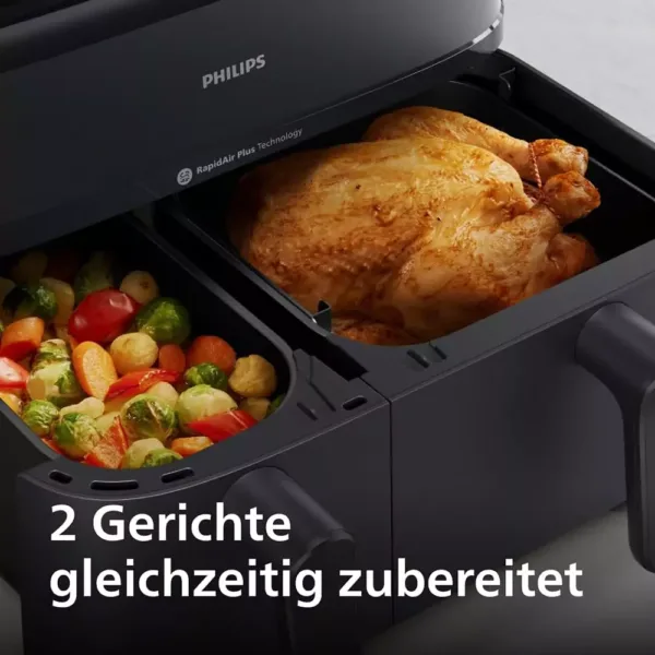 karsta gaisa friteris philips na550 00 rapidair plus steam airfryer 5000 series dual basket 9 l 6l3l 2750 w4 67f1a81174603