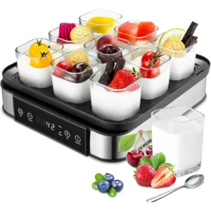 Jogurta pagatavotājs ‎Clevich 1.5 L, 40 W ar laika un temperatūras regulēšanu Melns