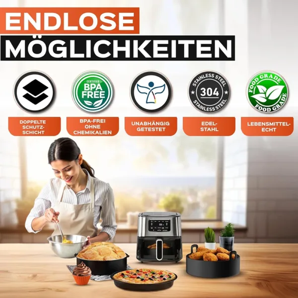 Karsta gaisa fritera piederumi prieks Cosori 4.7 L Tefal 4.7 L Ninja 5.2 L Philips 6.2 L1
