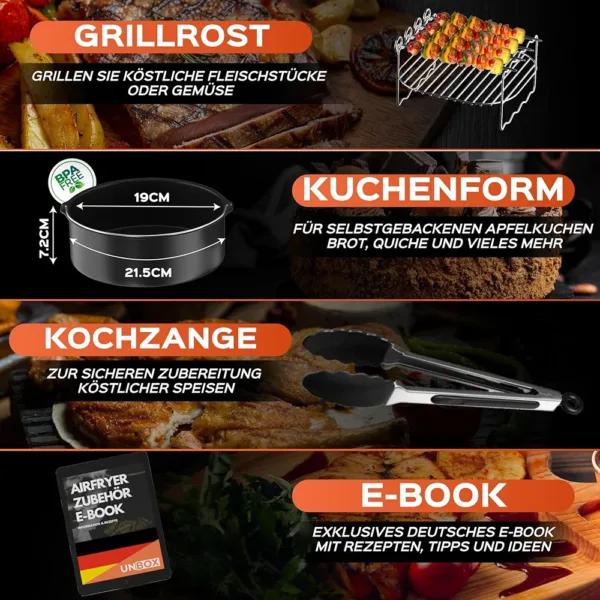 Karsta gaisa fritera piederumi prieks Cosori 4.7 L Tefal 4.7 L Ninja 5.2 L Philips 6.2 L3
