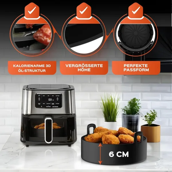 Karsta gaisa fritera piederumi prieks Cosori 4.7 L Tefal 4.7 L Ninja 5.2 L Philips 6.2 L5