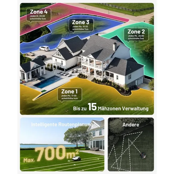 Robots zales plavejs MAMMOTION YUKA Mini 500 NetRTKVision uztversanas zona 500 m² maks. 700 m² ar 4G moduli1