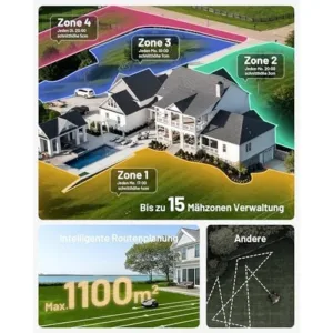 Robots zales plavejs MAMMOTION YUKA Mini 700 NetRTKVision uztversanas zona 700 m² maks. 1100 m² ar 4G moduli5