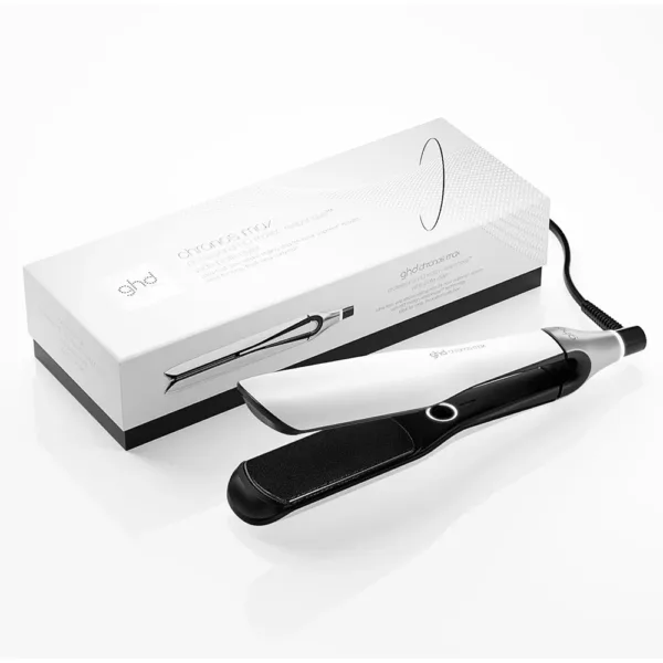 ghd Chronos Max Taisnotajs ar platam plaksnem Balts