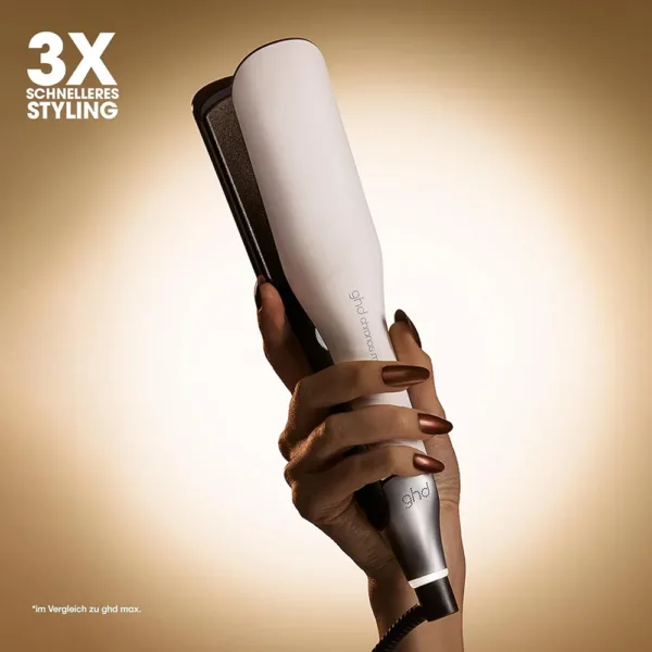 ghd Chronos Max Taisnotajs ar platam plaksnem Balts1