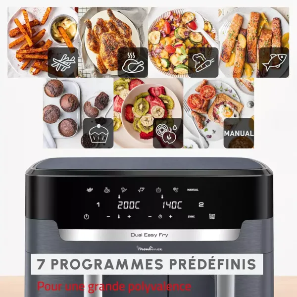 karsta gaisa friteris moulinex ez942bf0 dual easy fry xxl double air fryer 11 l 6545 2700 w1 681a5d37df9b9