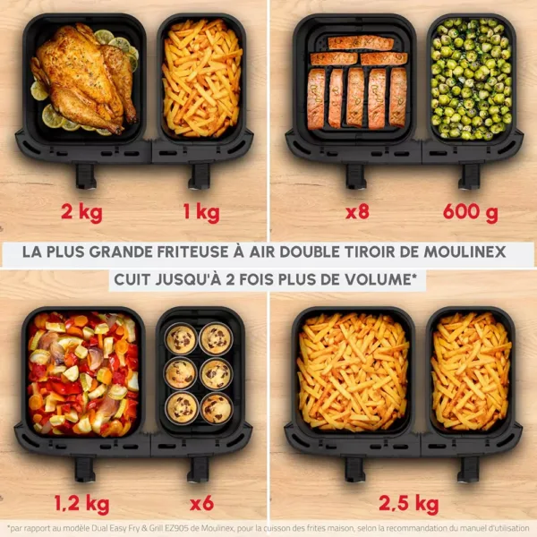 karsta gaisa friteris moulinex ez942bf0 dual easy fry xxl double air fryer 11 l 6545 2700 w2 681a5d39bd5c5