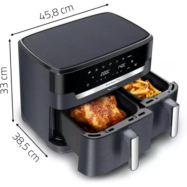 karsta gaisa friteris moulinex ez942bf0 dual easy fry xxl double air fryer 11 l 6545 2700 w4 681a5d3bf18b5