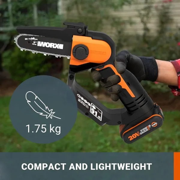 Akumulatora mini motorzagis WORX PowerShare 18 V Max 20 V WG324E.1 12 cm 1 x 2Ah 3