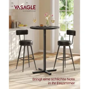 Apals bara galds Vasagle LBT361B01 60 x 60 x 1045 cm Melns1