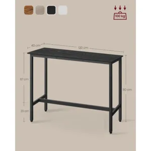 Bara galds Vasagle Industrial 120 x 40 x 90 cm LBT120B56 Melns2