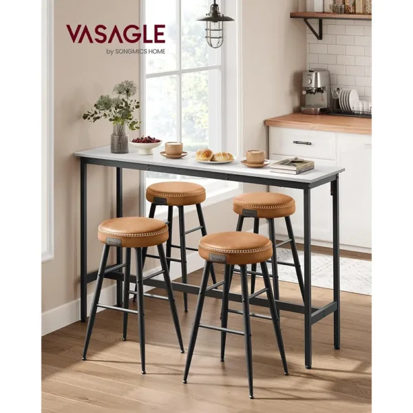 Bara galds Vasagle Industrial 140 x 40 x 90 cm LBT140B73 Balts Melns1