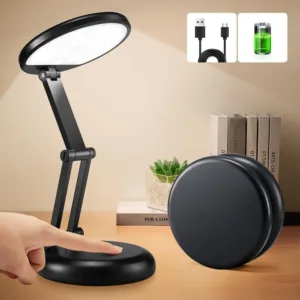 Bezvadu Bērnu Led galda lampa One Fire ar akumulatoru 3600 mAh 300 lum Melna