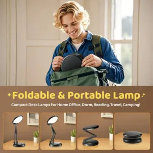 Bezvadu Bernu Led galda lampa One Fire ar akumulatoru 3600 mAh 300 lum Melna4