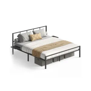Divguļamās gultas metāla rāmis Vasagle RMB195B01 160 x 200 cm ar matēti melnu galvgali