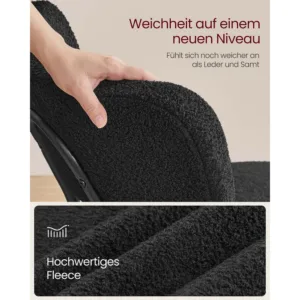 Edamistabas kreslu komplekts 2 gab. Vasagle KDC110B01 ar flisa virsmu tintes melns3