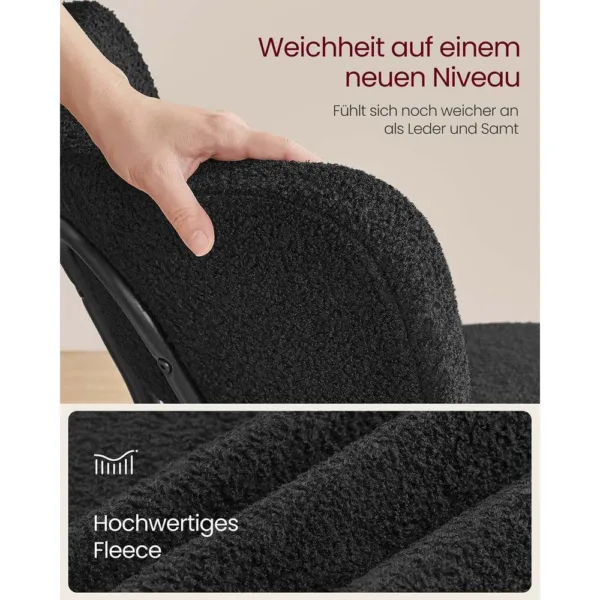 Edamistabas kreslu komplekts 2 gab. Vasagle KDC110B01 ar flisa virsmu tintes melns3