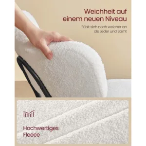 Edamistabas kreslu komplekts 2 gab. Vasagle KDC110W01 ar flisa virsmu krembalts3