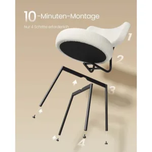 Edamistabas kreslu komplekts 2 gab. Vasagle KDC110W01 ar flisa virsmu krembalts6