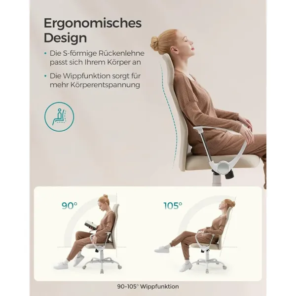 Ergonomisks biroja kresls SONGMICS OBN034K01 bess audums3