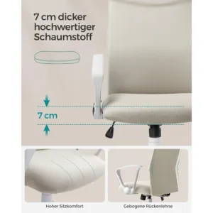 Ergonomisks biroja kresls SONGMICS OBN034K01 bess audums4