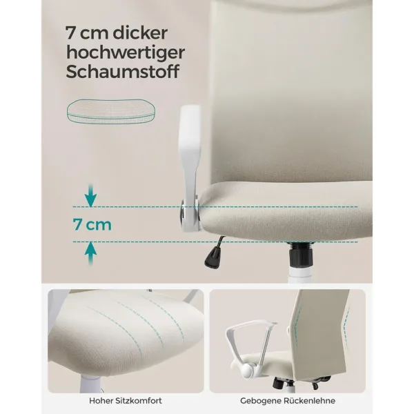 Ergonomisks biroja kresls SONGMICS OBN034K01 bess audums4