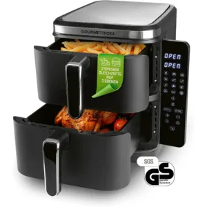 Karsta gaisa friteris GOURMETmaxx FryUp 15470 Vertikals Divi grozi 10 L 2800 W Melns