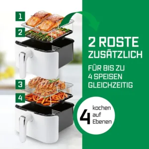 Karsta gaisa friteris GOURMETmaxx FryUp 15470 Vertikals Divi grozi 10 L 2800 W1