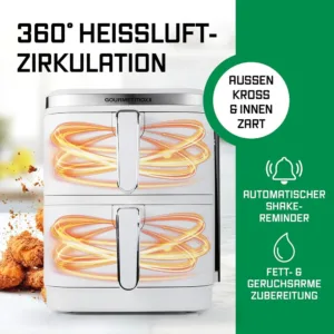 Karsta gaisa friteris GOURMETmaxx FryUp 15470 Vertikals Divi grozi 10 L 2800 W3