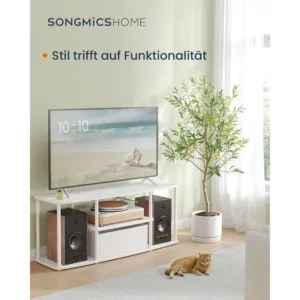 TV galdins Songmics LTV500W01 televizoriem lidz 50 collam sniegbalts mateti balts1