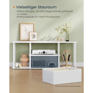 TV galdins Songmics LTV500W01 televizoriem lidz 50 collam sniegbalts mateti balts3
