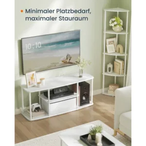TV galdins Songmics LTV500W01 televizoriem lidz 50 collam sniegbalts mateti balts6