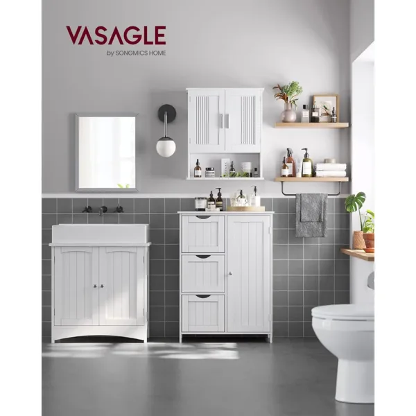 Vannas istabas skapis Vasagle BBC49WT 60 x 30 x 81 cm Balts1