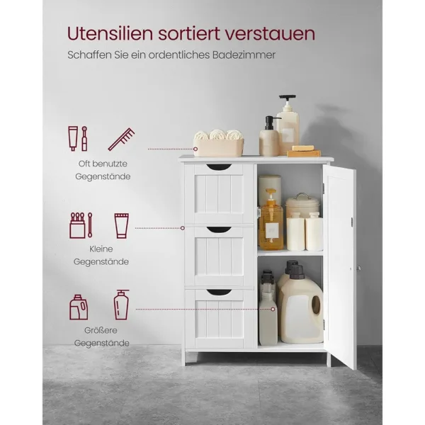 Vannas istabas skapis Vasagle BBC49WT 60 x 30 x 81 cm Balts5