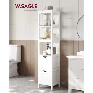 Vannas istabas skapis Vasagle BBC66WT 30 x 30 x 141.5 cm Balts1