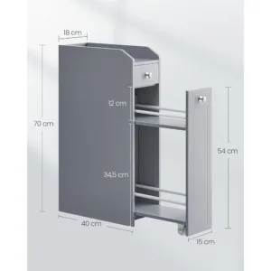 Vannas istabas skapis Vasagle BBC847G02 40 x 18 x 70 cm Peleks2