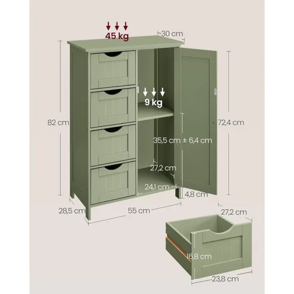 Vannas istabas skapis Vasagle LHC041C02 30 x 55 x 82 Zals2