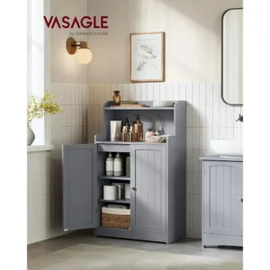 Vannas istabas skapis ar 2 durvim un plauktiem 30 x 60 x 100 cm Vasagle BBC770G02 Peleks1