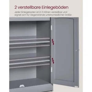 Vannas istabas skapis ar 2 durvim un plauktiem 30 x 60 x 100 cm Vasagle BBC770G02 Peleks5