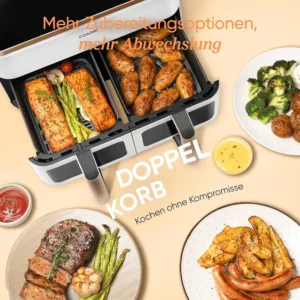 Dubultais karsta gaisa friteris Cosori Dual Basket 8.5 L 1750 W CAF R901 AEU Balts1