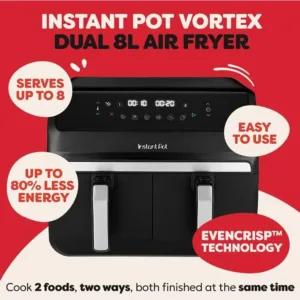 Dubultais karsta gaisa friteris Instant Pot Vortex Dual 8 L 1850 W INAFB91 BK 1