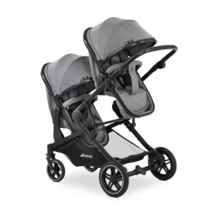 Pastaigu dvīņu rati hauck Atlantic Twin, līdz 15 kg, gumijas riepas, Melange Grey