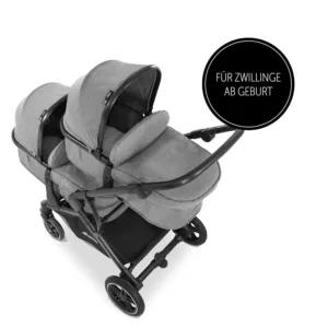 Pastaigu dvinu rati hauck Atlantic Twin lidz 15 kg gumijas riepas Melange Grey3