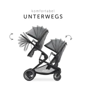 Pastaigu dvinu rati hauck Atlantic Twin lidz 15 kg gumijas riepas Melange Grey4