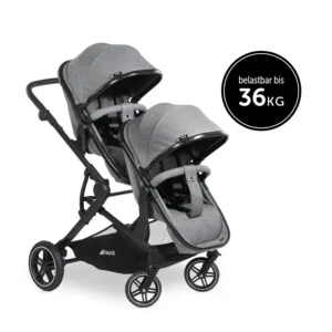Pastaigu dvinu rati hauck Atlantic Twin lidz 15 kg gumijas riepas Melange Grey5