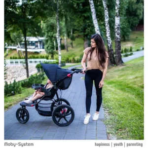 Pastaigu sporta rati Moby System Runner Mountain lidz 15 Kg Melni1